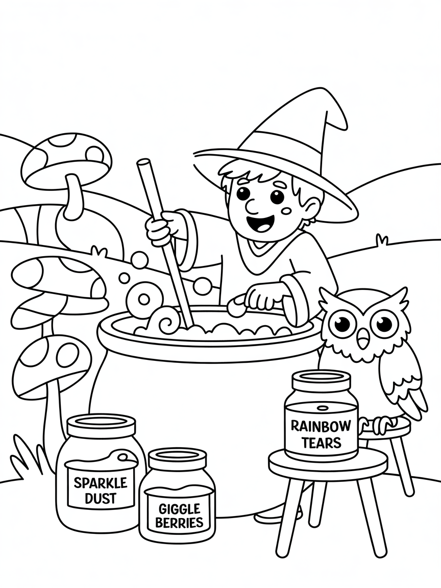 potion-making - Free Coloring Page