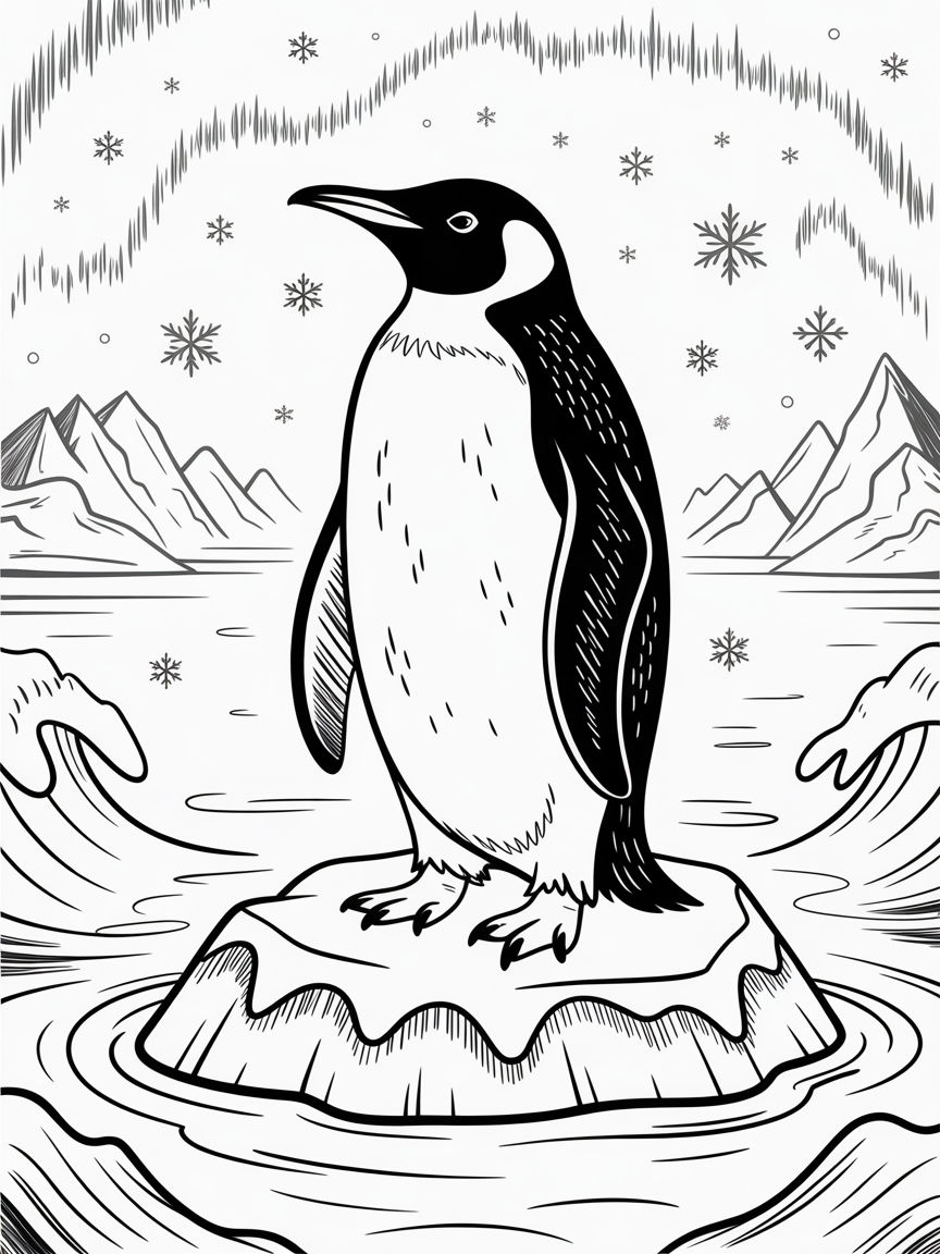 A penguin - Free Coloring Page