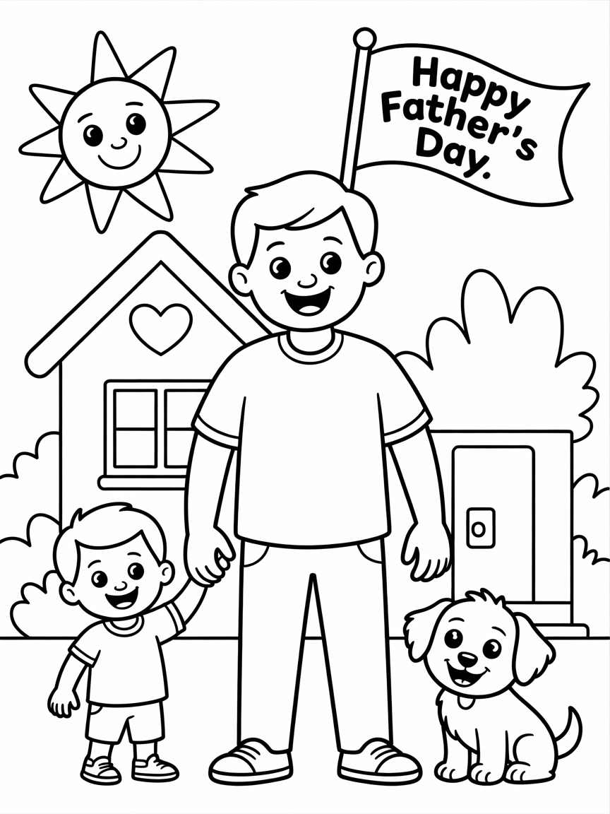 Father's day - Free Coloring Page