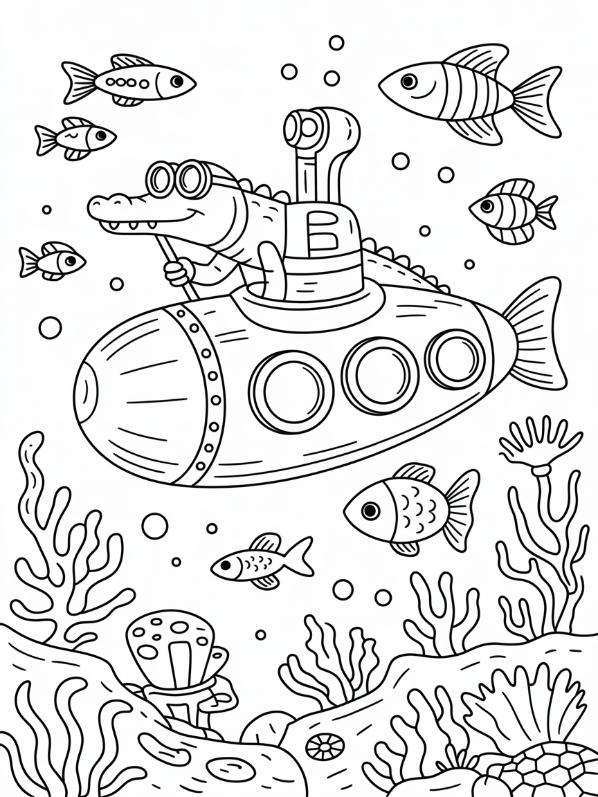 Crocodilo bombardilo - Free Coloring Page