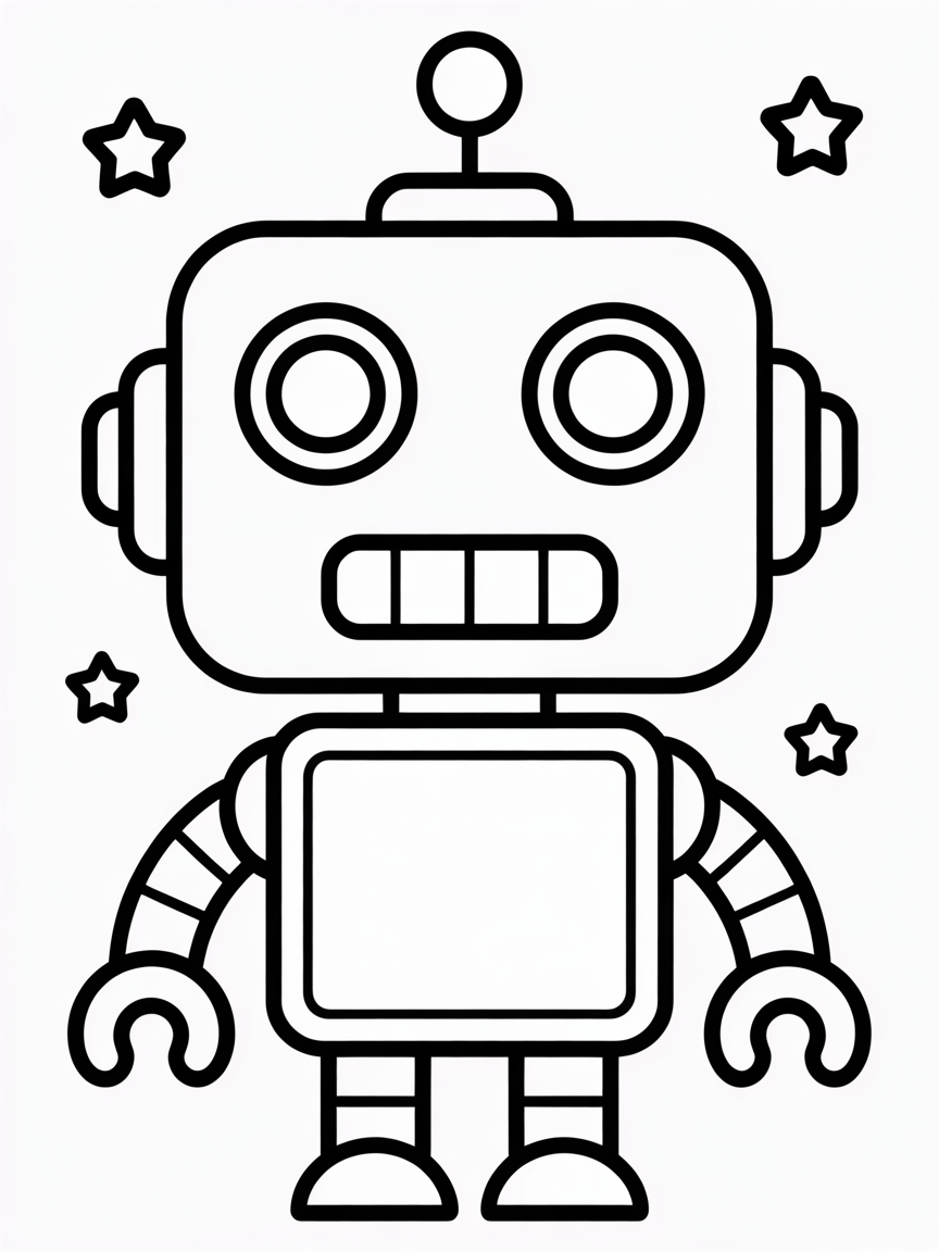 robot - Free Coloring Page
