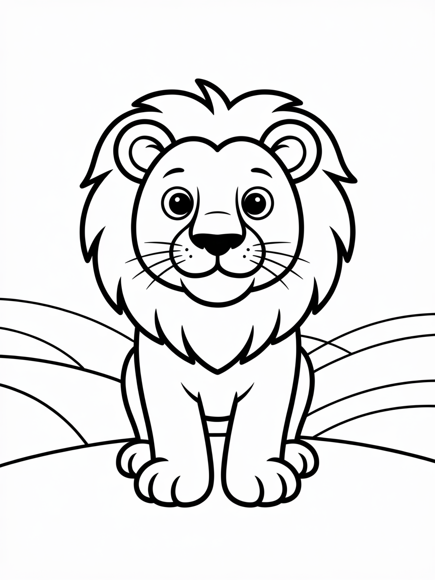 standing lion - Free Coloring Page