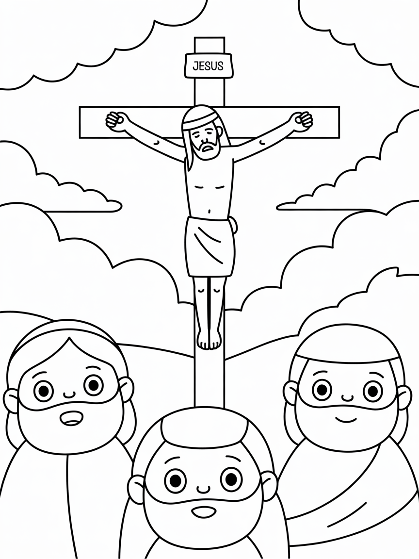 Christian Good Friday - Free Coloring Page