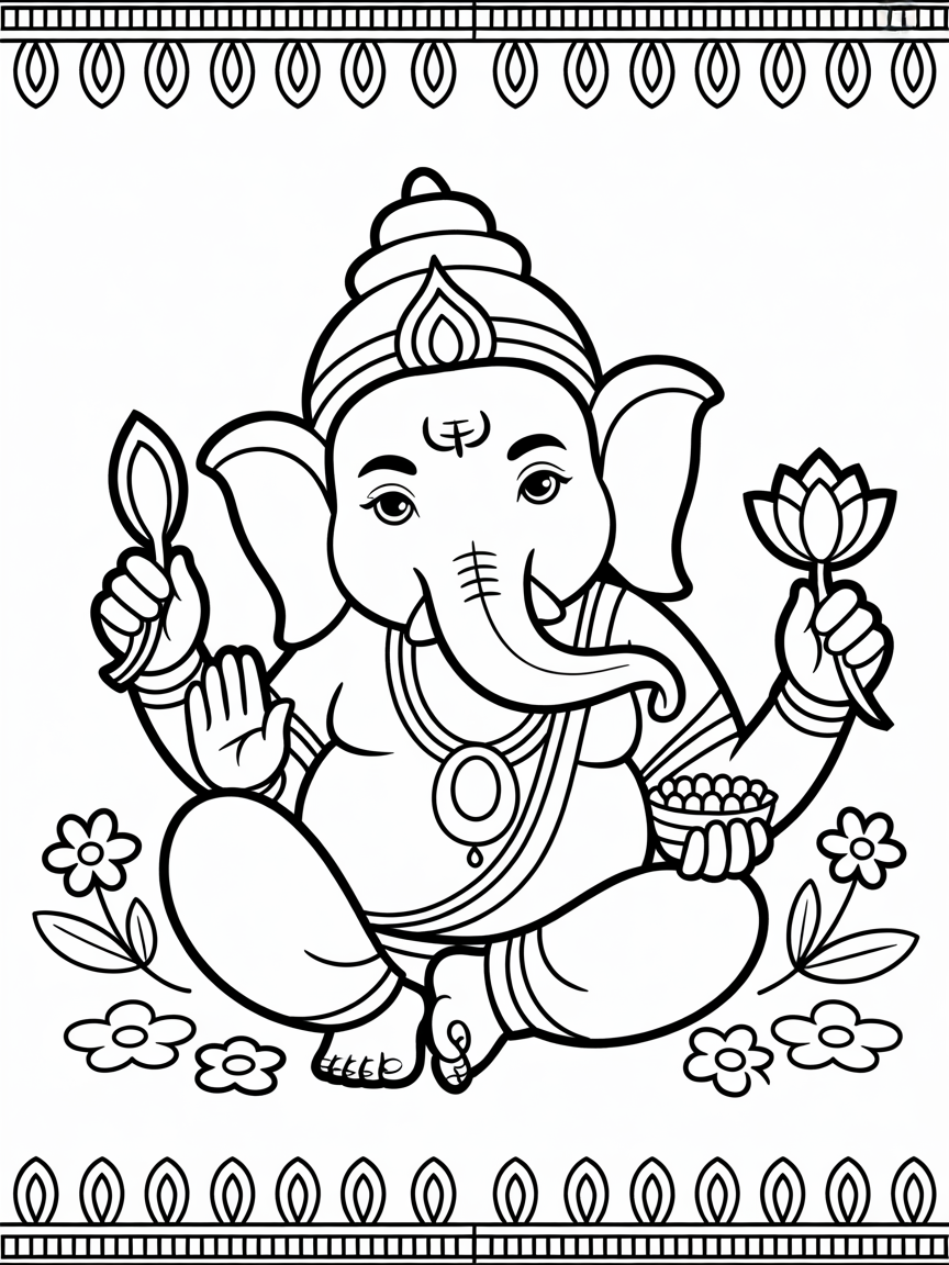 .a mythical hindu god - Free Coloring Page