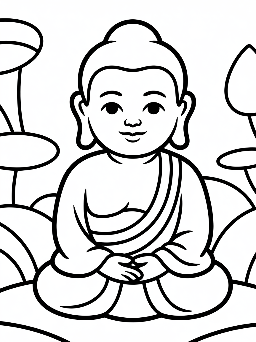 Boeddha - Free Coloring Page
