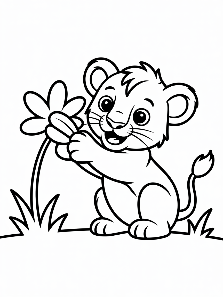 Crie uma pagina de colorir de filhote de leão - Free Coloring Page