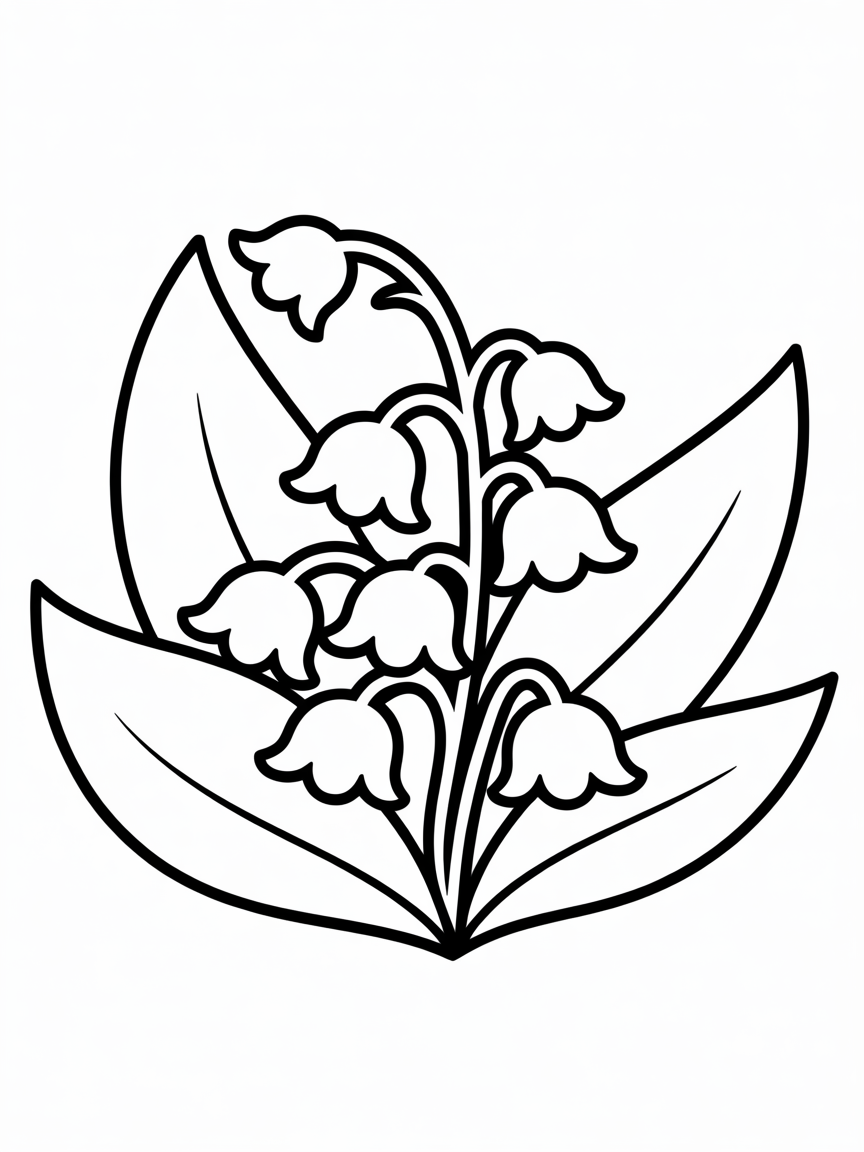 a lily of the valley flowers - Free Coloring Page