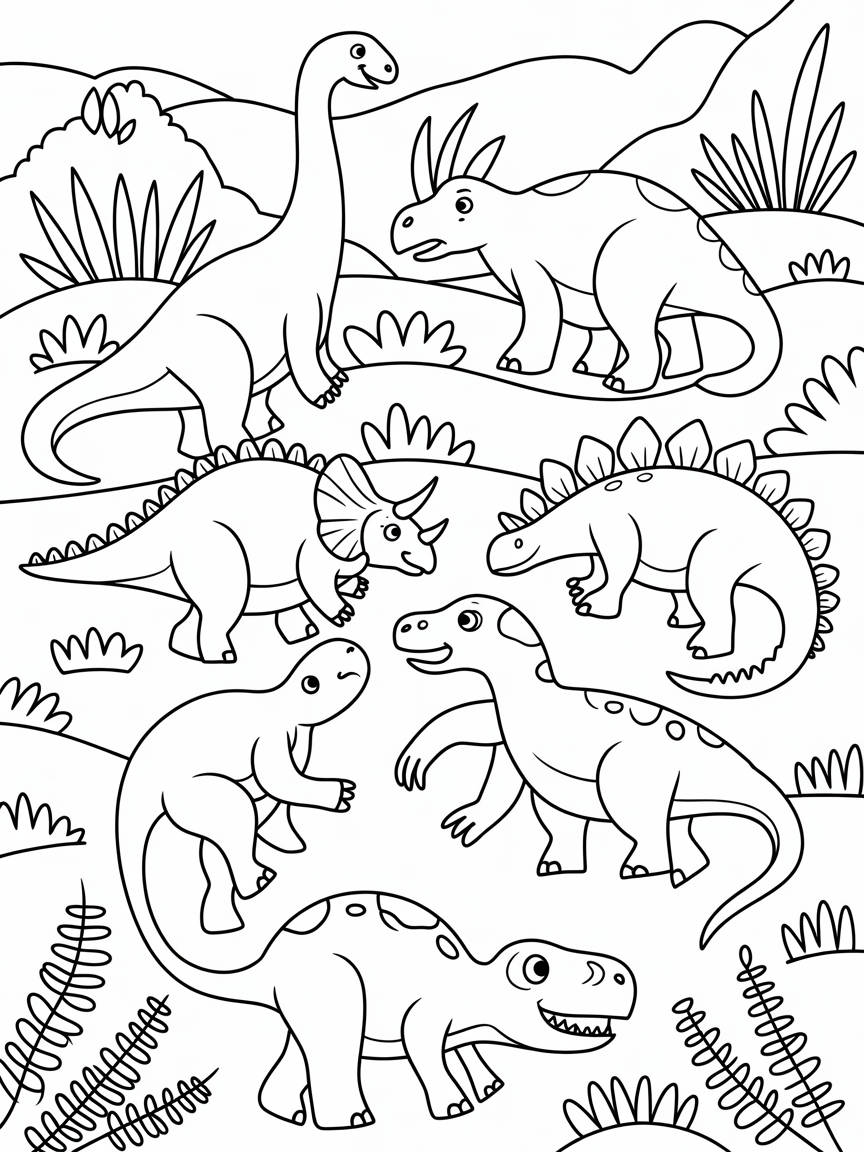 dinosaur coloring book - Free Coloring Page