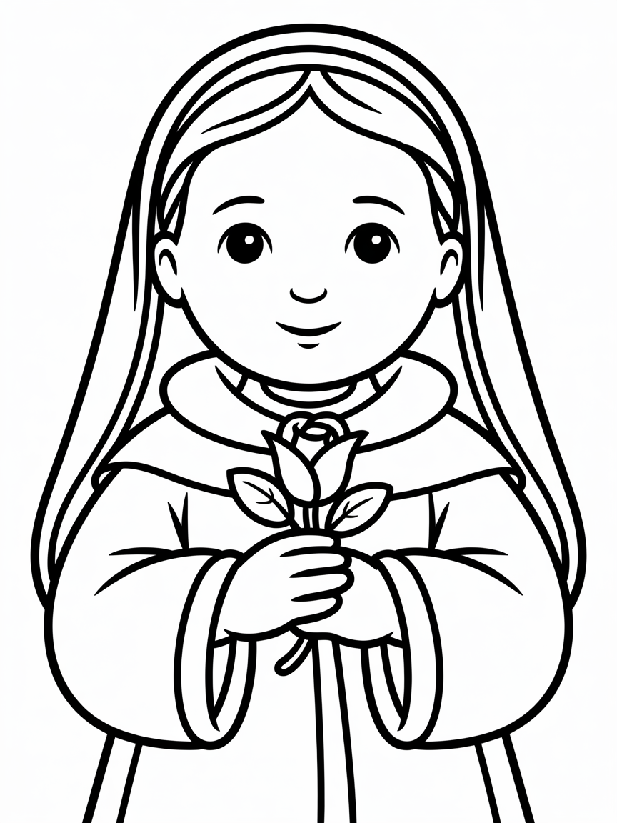 saint therese of liseux - Free Coloring Page