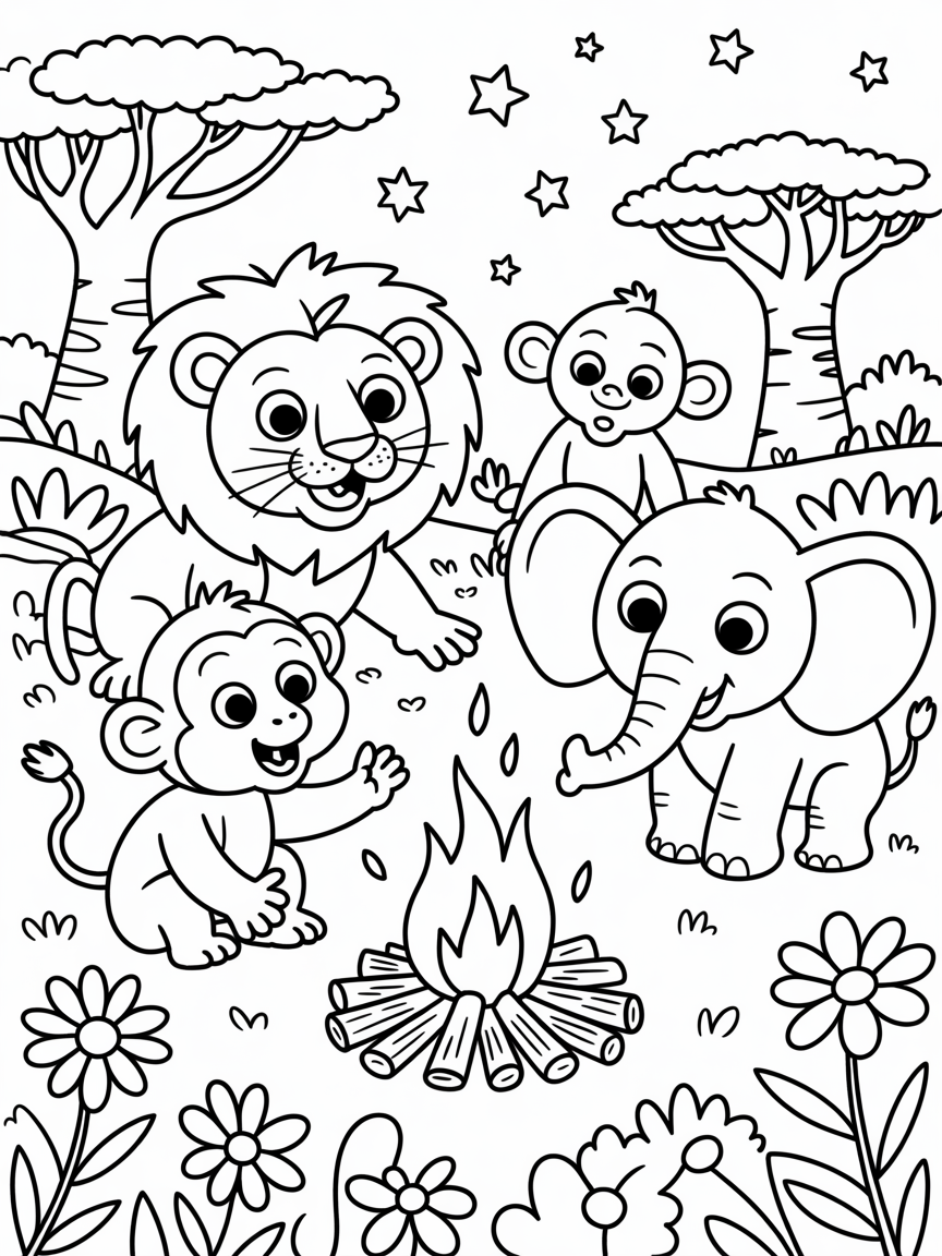 african story coloring book - Free Coloring Page