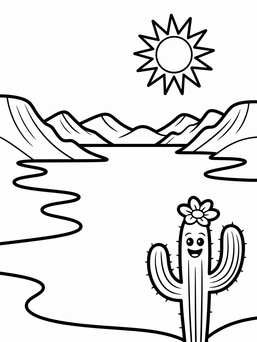 Lake Mead - Free Coloring Page