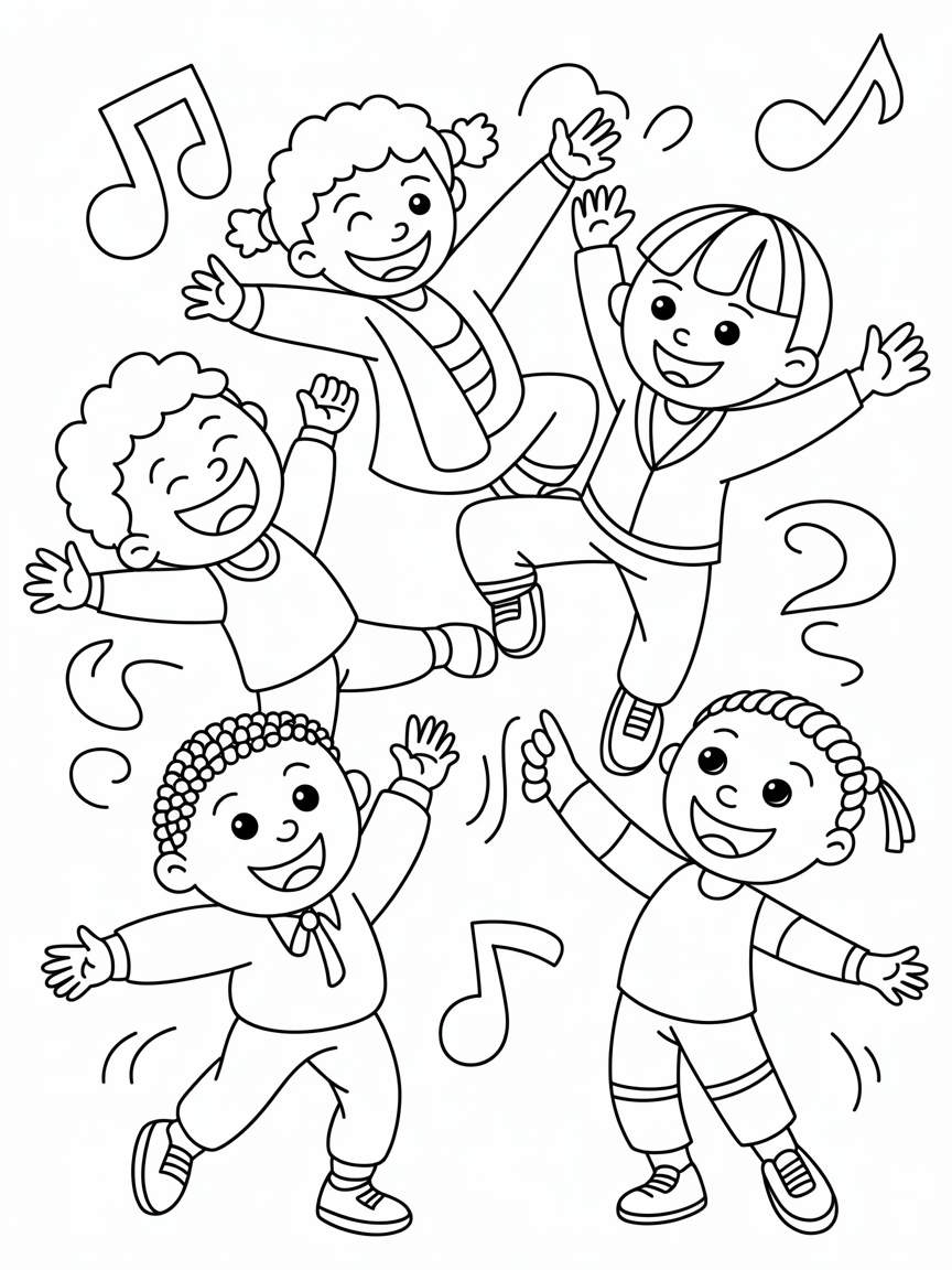 Hip hop Dance - Free Coloring Page