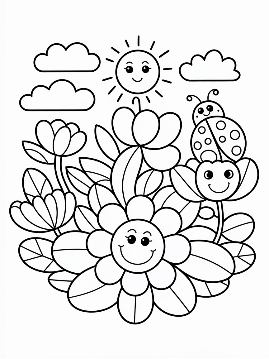 Floral art - Free Coloring Page