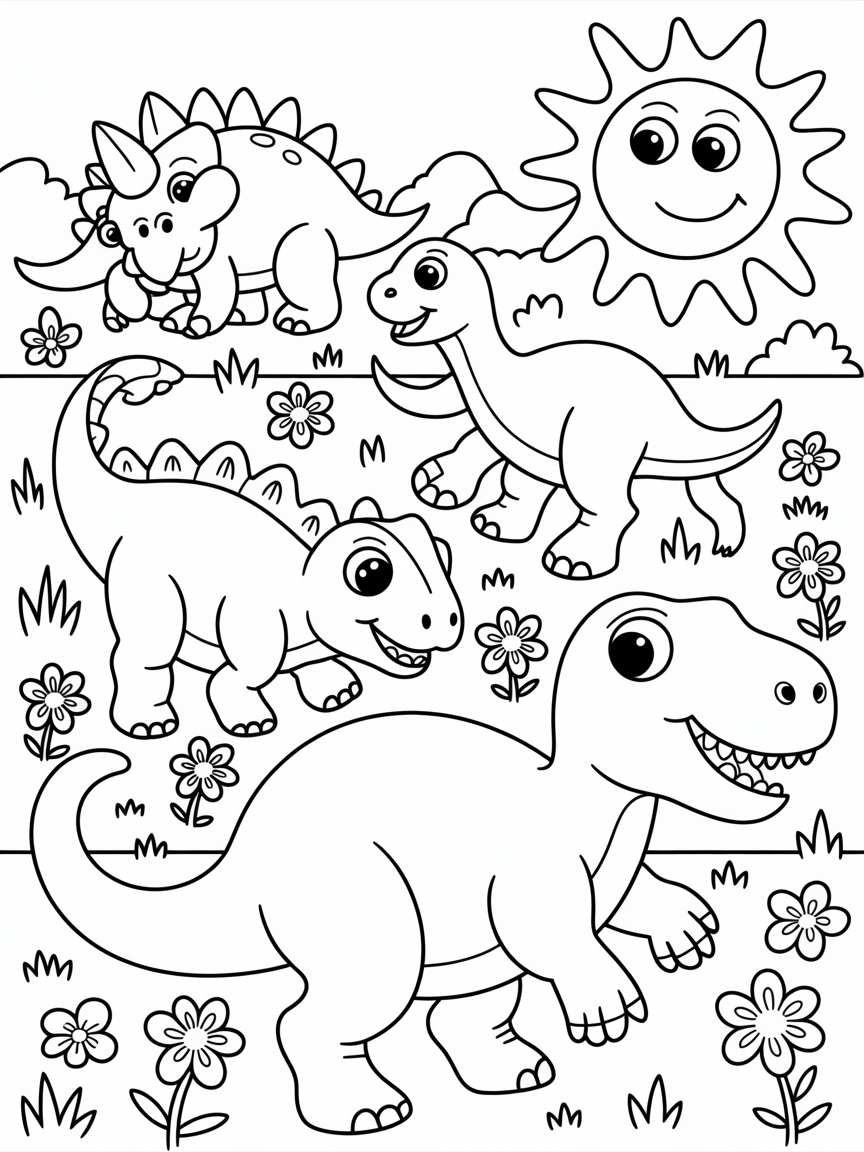 Car dinosor - Free Coloring Page