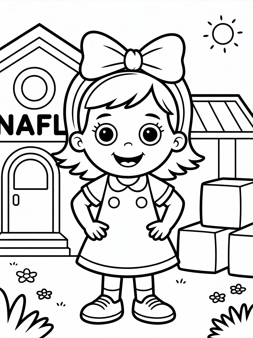 Ira Vivek 5 year old girl at NAFL school. - Free Coloring Page