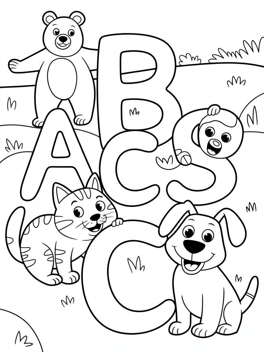 ABCs Coloring - Free Coloring Page