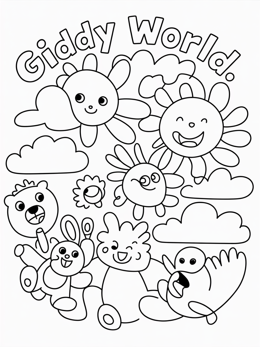 Giddy world - Free Coloring Page