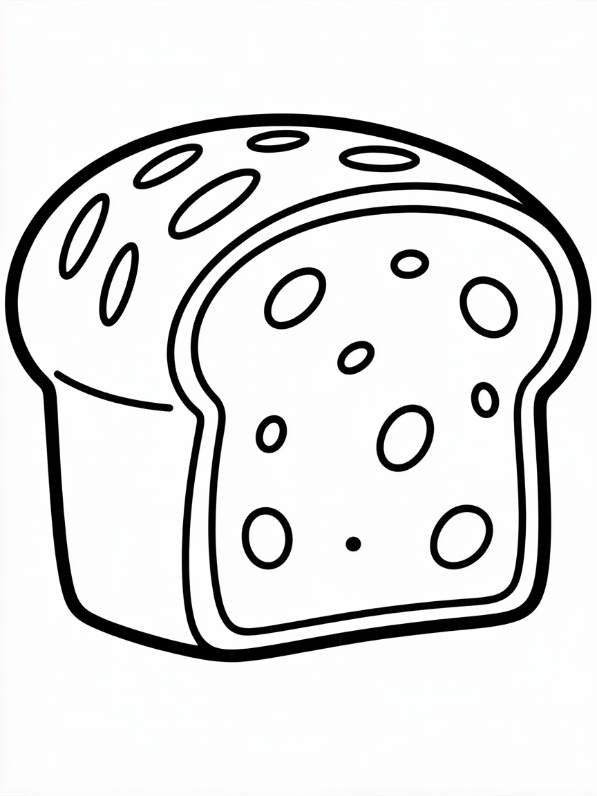 The end piece of the bread loaf - Free Coloring Page