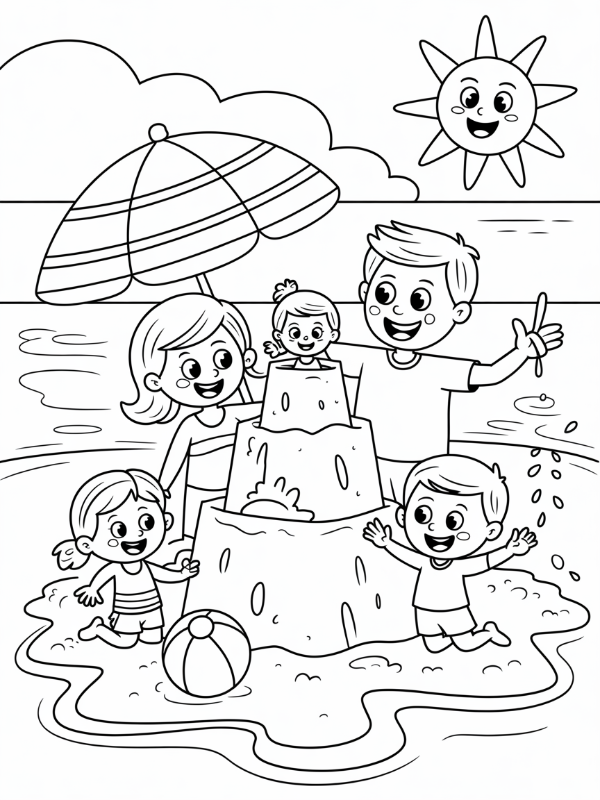 Fun vacation - Free Coloring Page