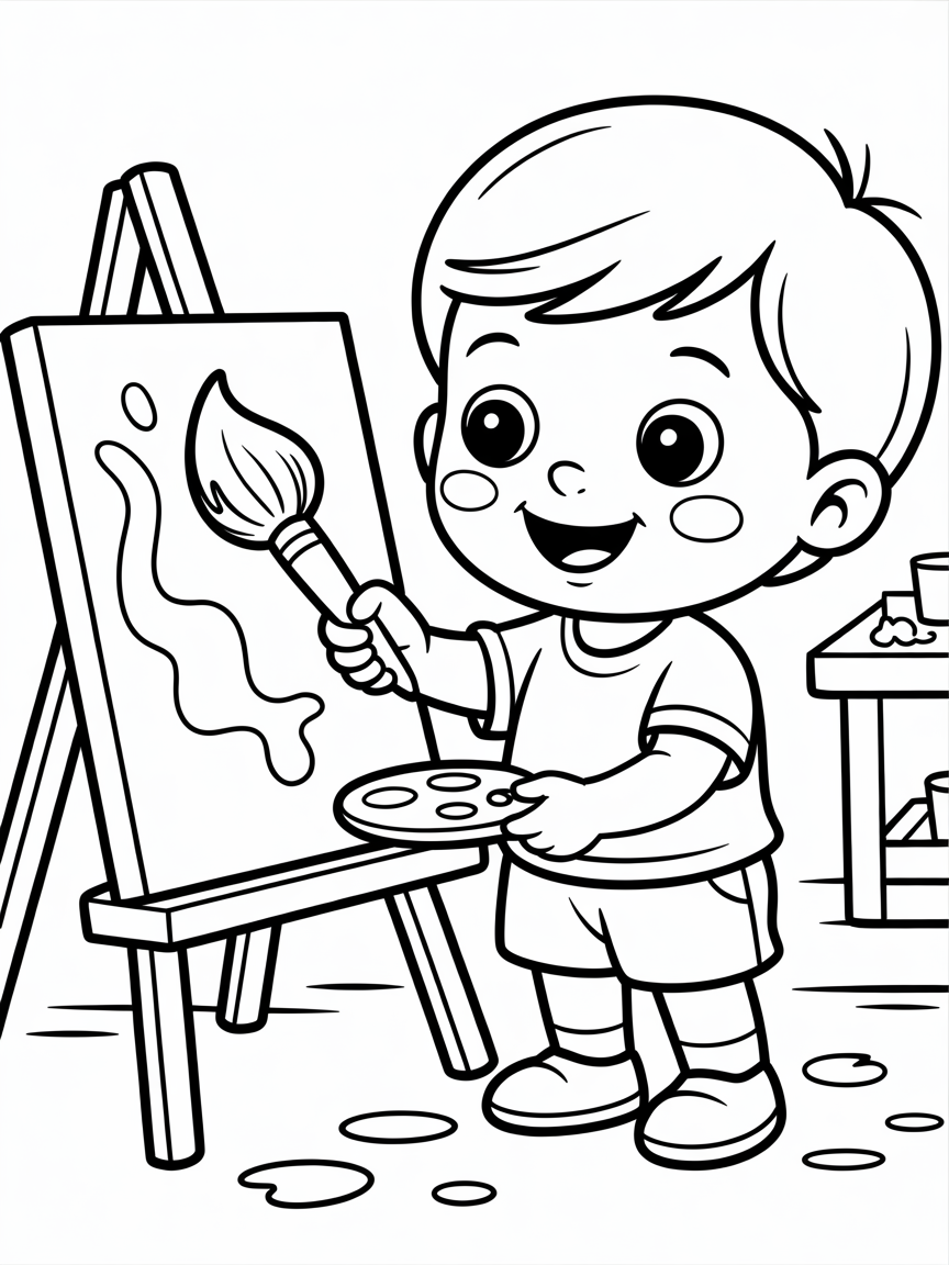 painting - Free Coloring Page