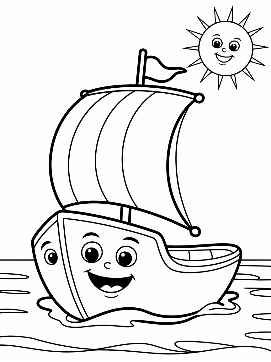Ship - Free Coloring Page