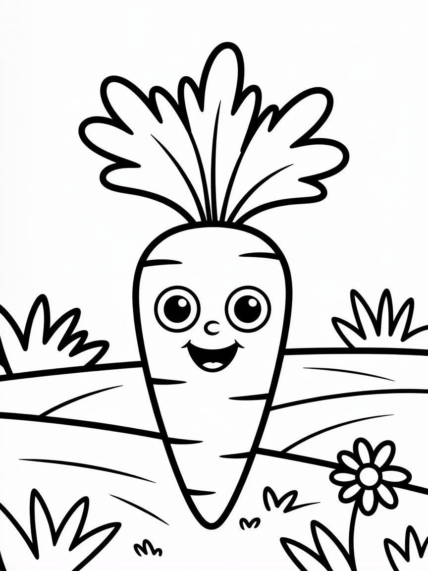 Do a cute carrot? - Free Coloring Page