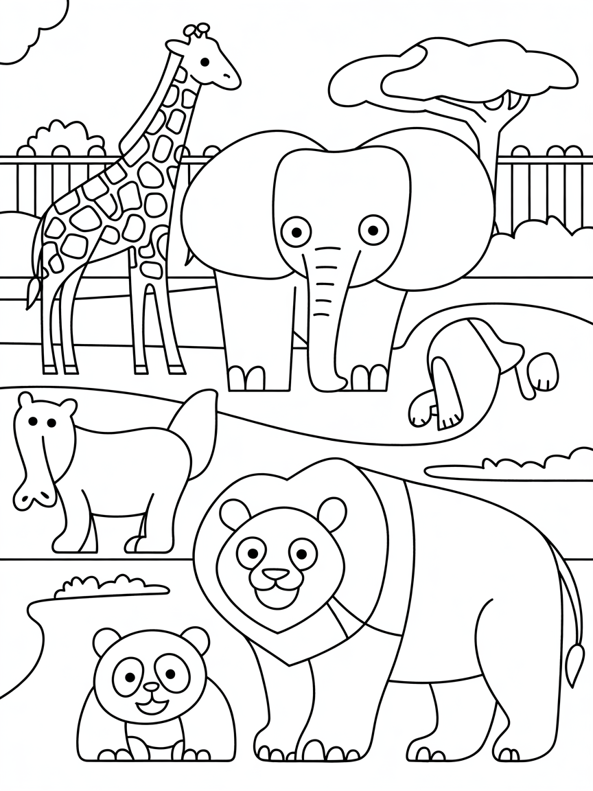 San Diego Zoo - Free Coloring Page