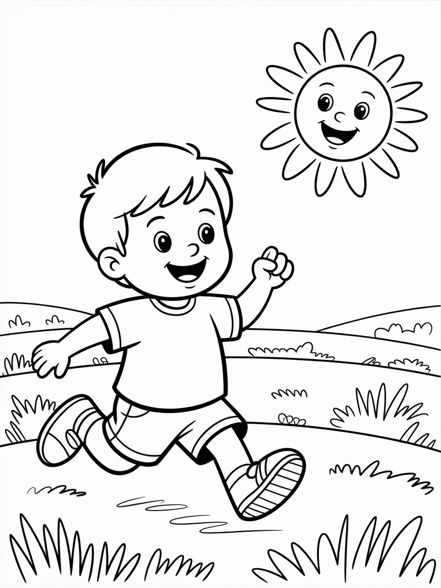 Running - Free Coloring Page