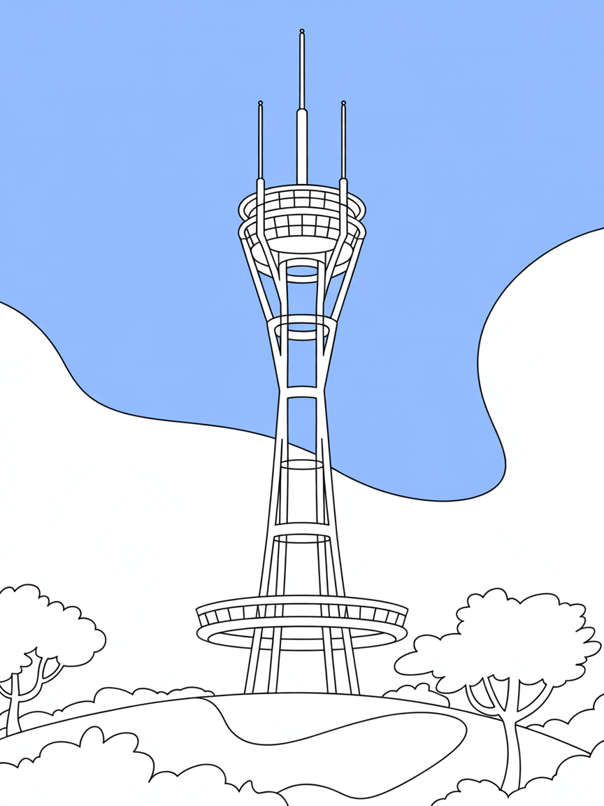 sutro tower in san francisco - Free Coloring Page