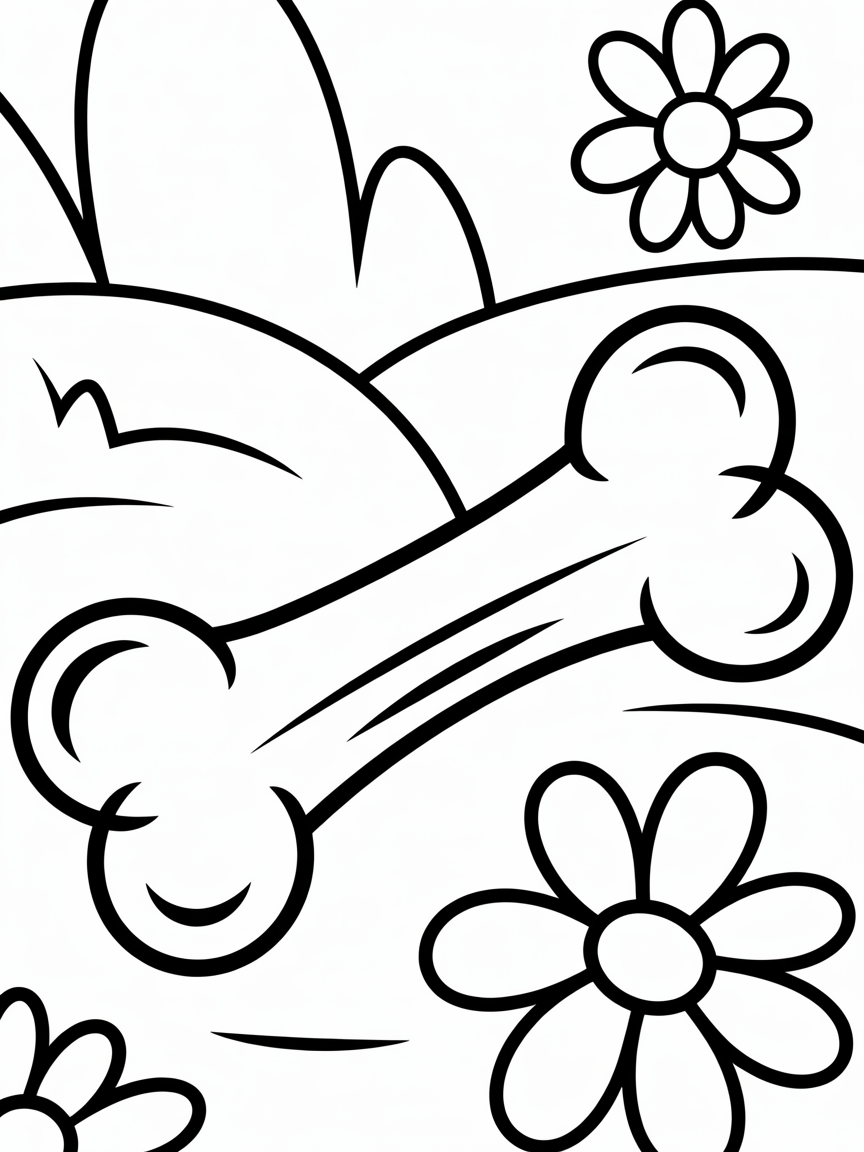 Dog bone - Free Coloring Page