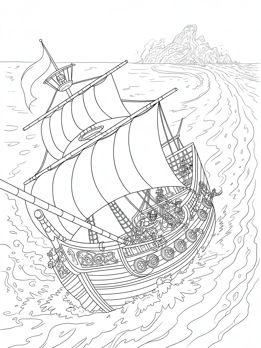 pirate shit adventure - Free Coloring Page