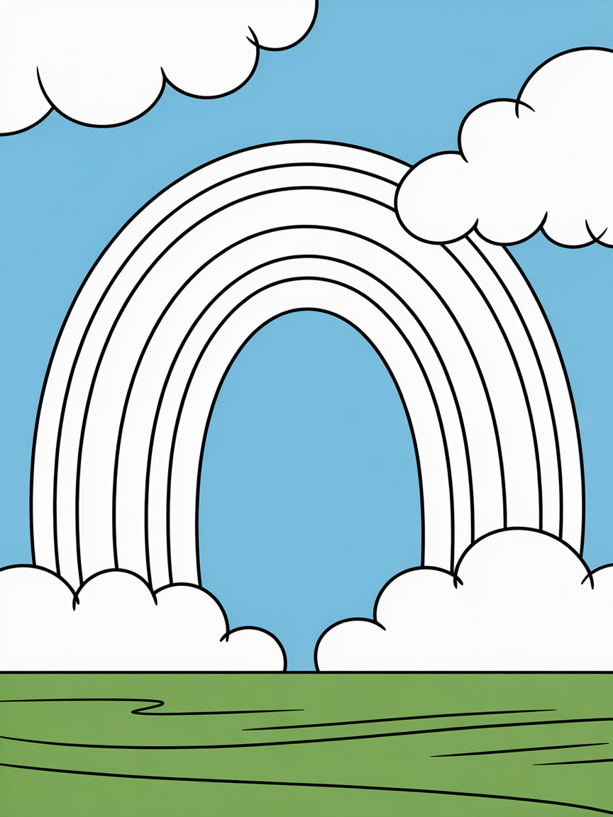 Rainbow - Free Printable Coloring Page - Free Coloring Page