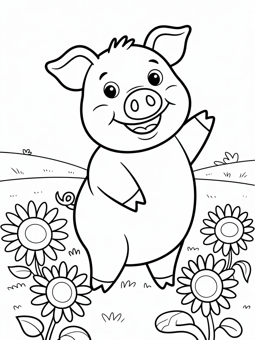 Pig - Free Coloring Page