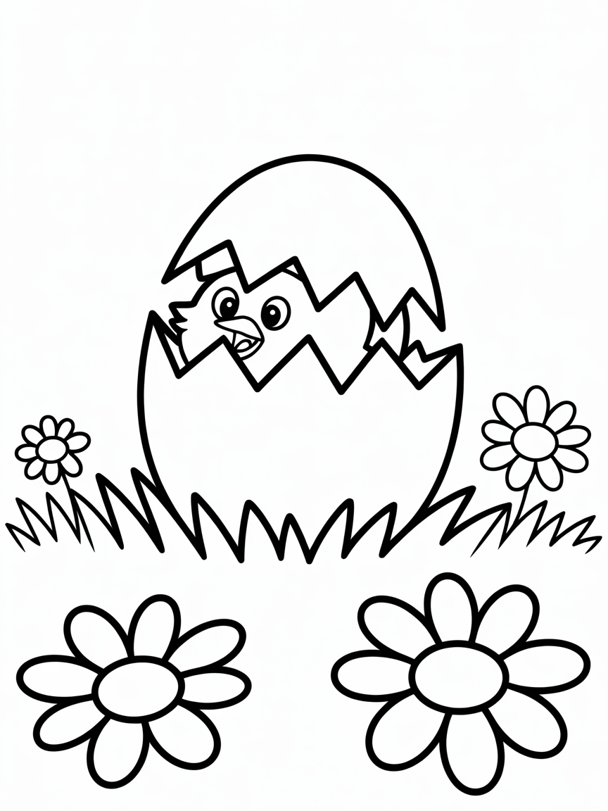 Egg surprise - Free Coloring Page