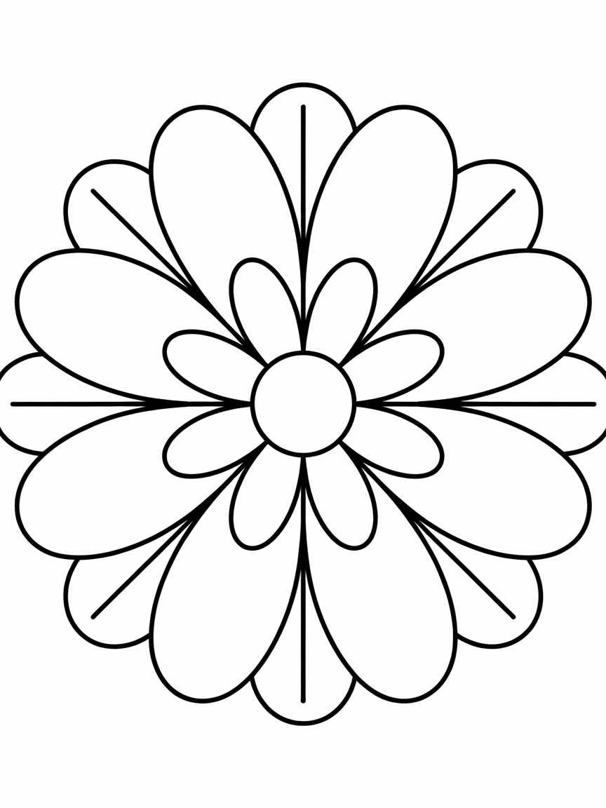 Complex flower mandala - Free Coloring Page