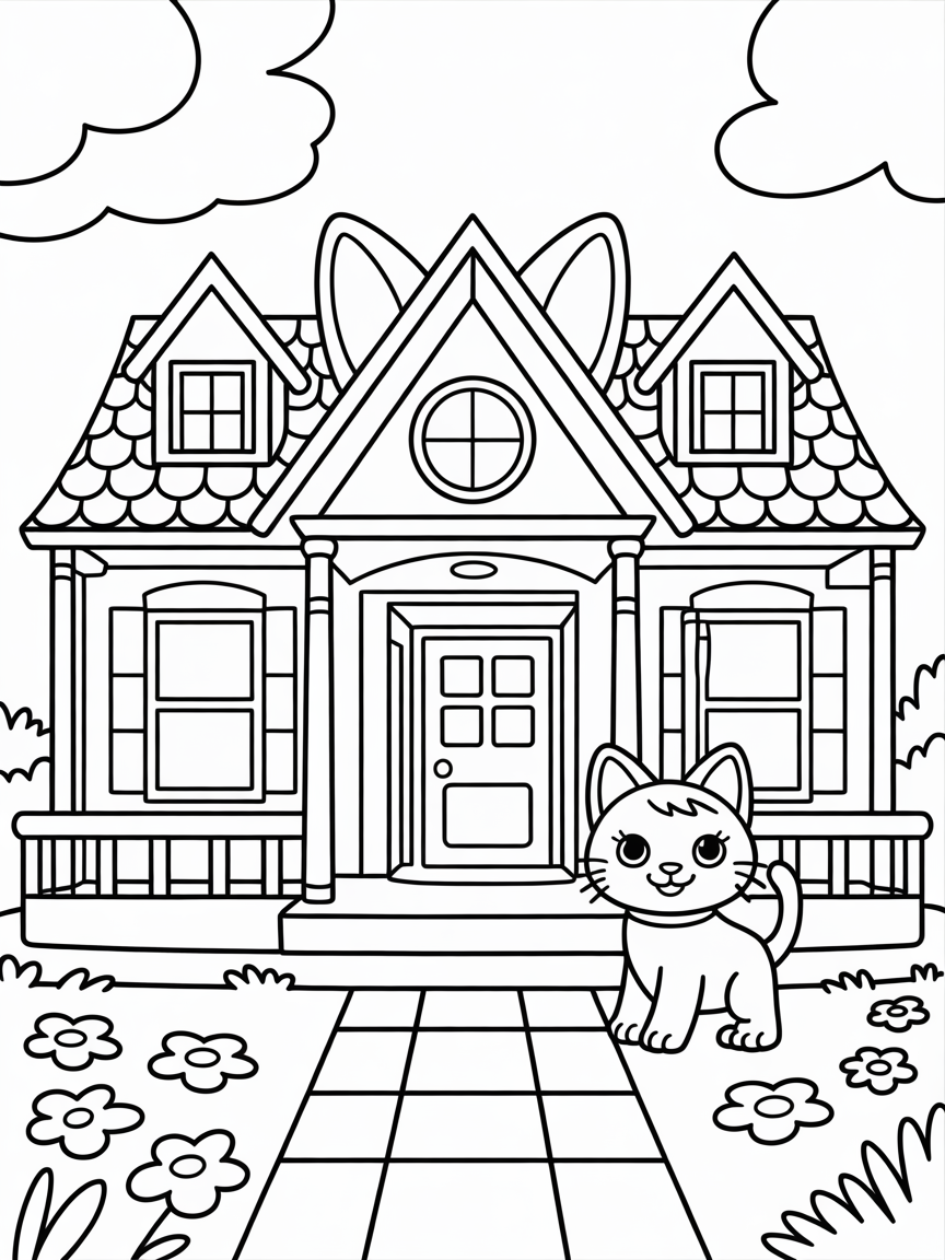 Gabby dol house - Free Coloring Page