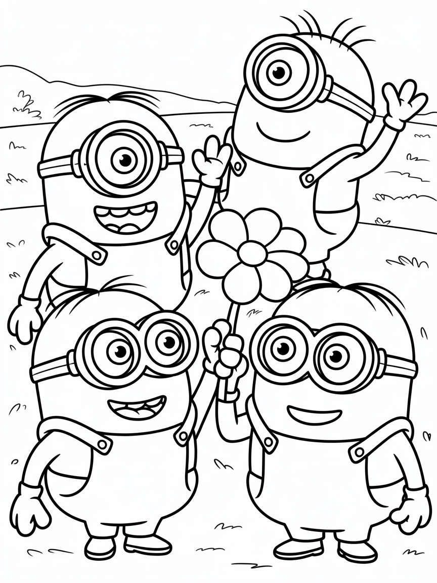 Minions - Free Coloring Page