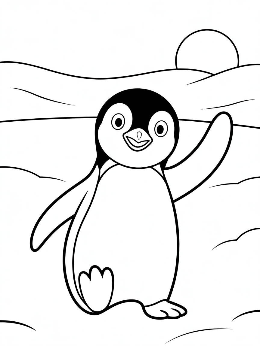 Pingu - Free Coloring Page