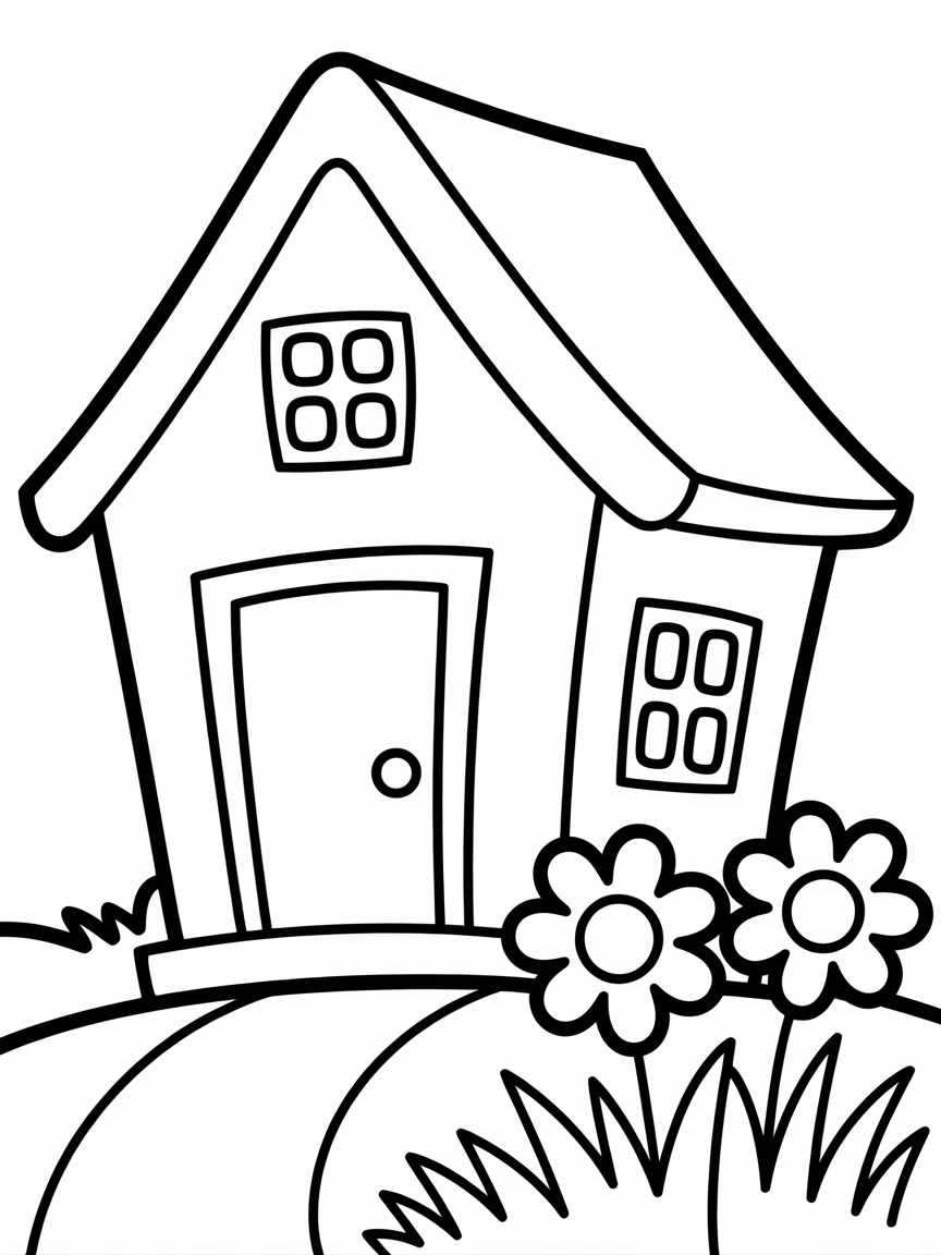 House - Free Coloring Page