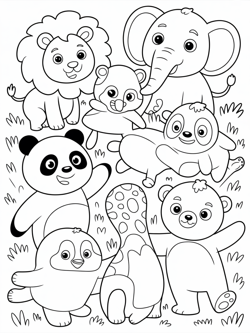 Animals - Free Coloring Page