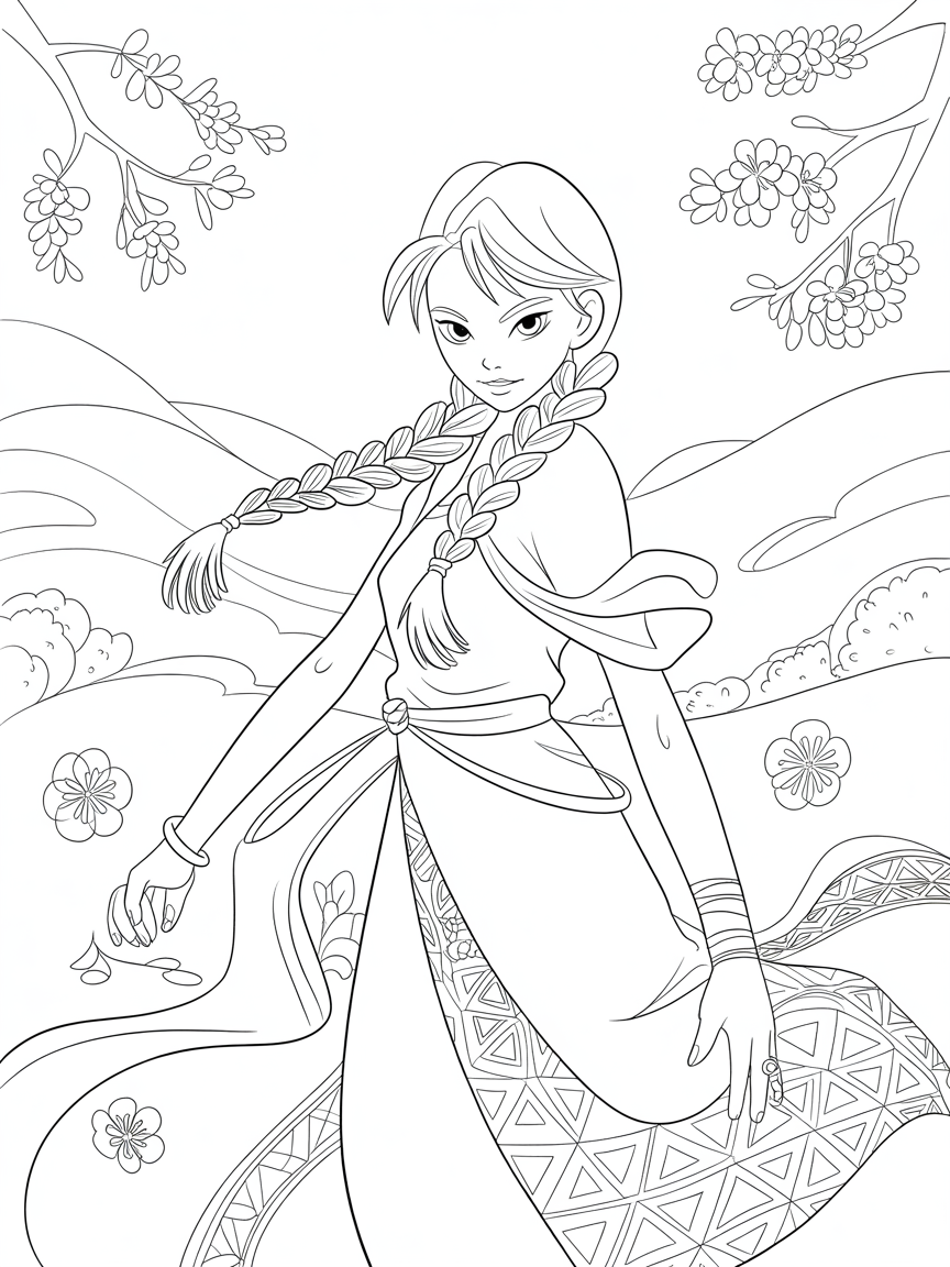 kazuha from le sserafim - Free Coloring Page