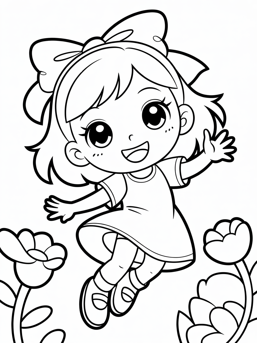 Anime girl - Free Coloring Page