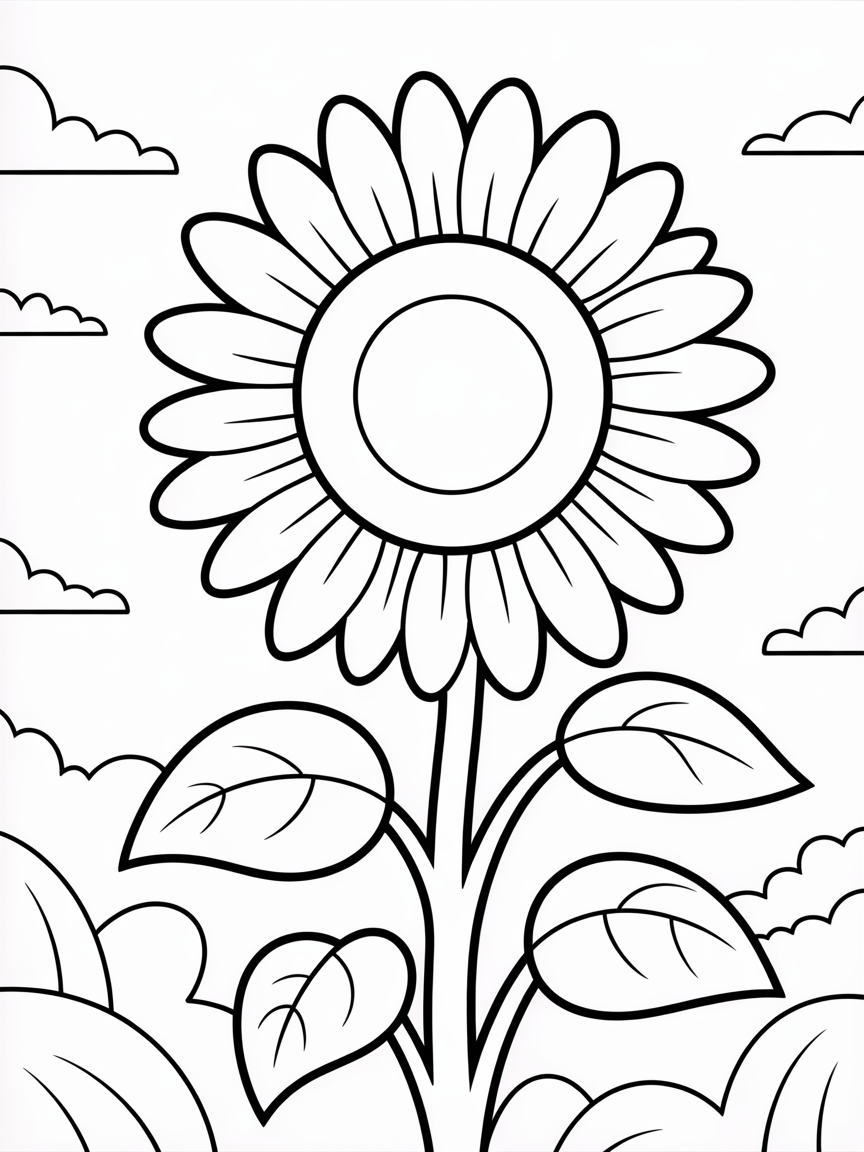 Flower - Free Coloring Page