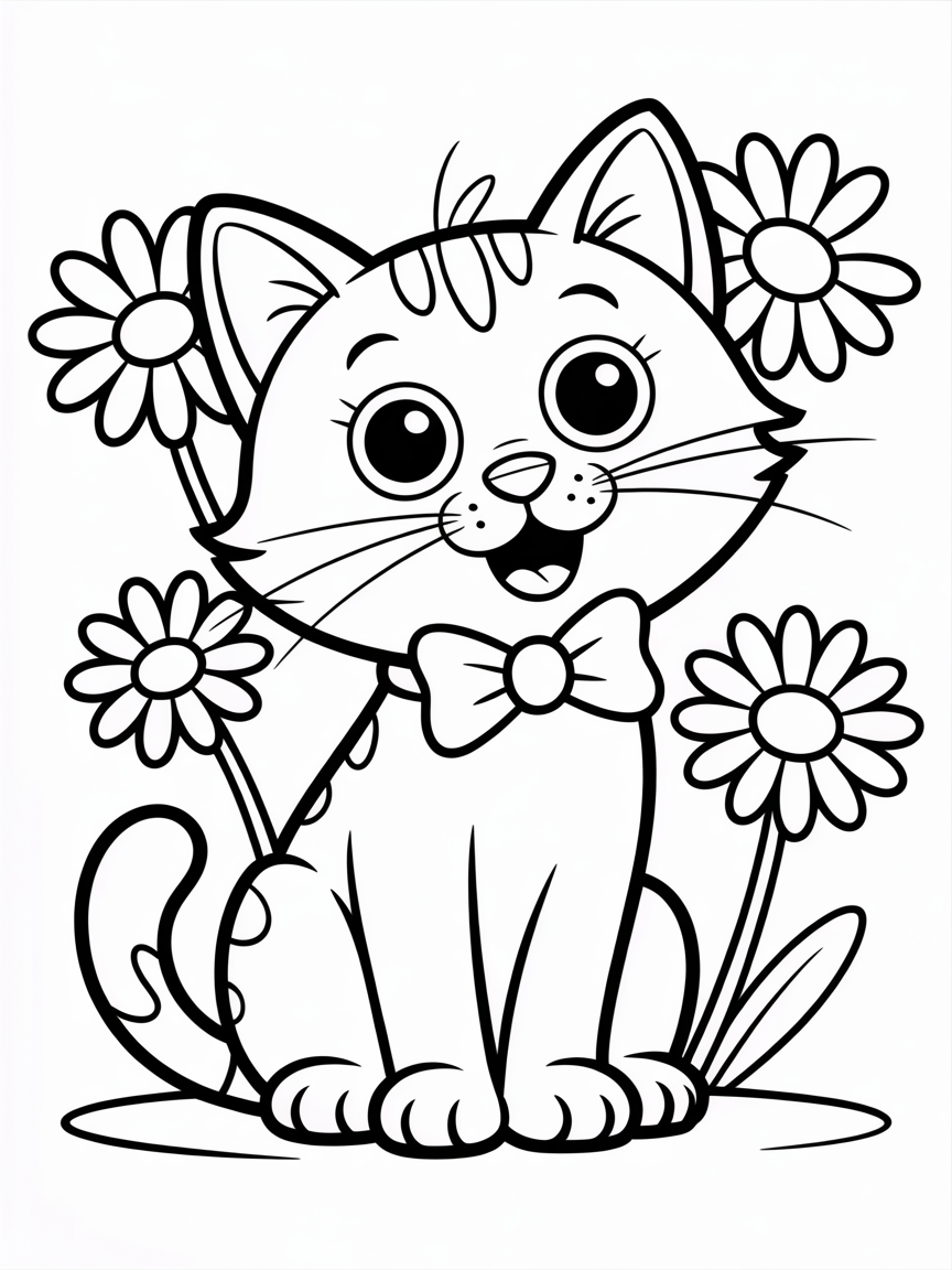 cat - Free Coloring Page