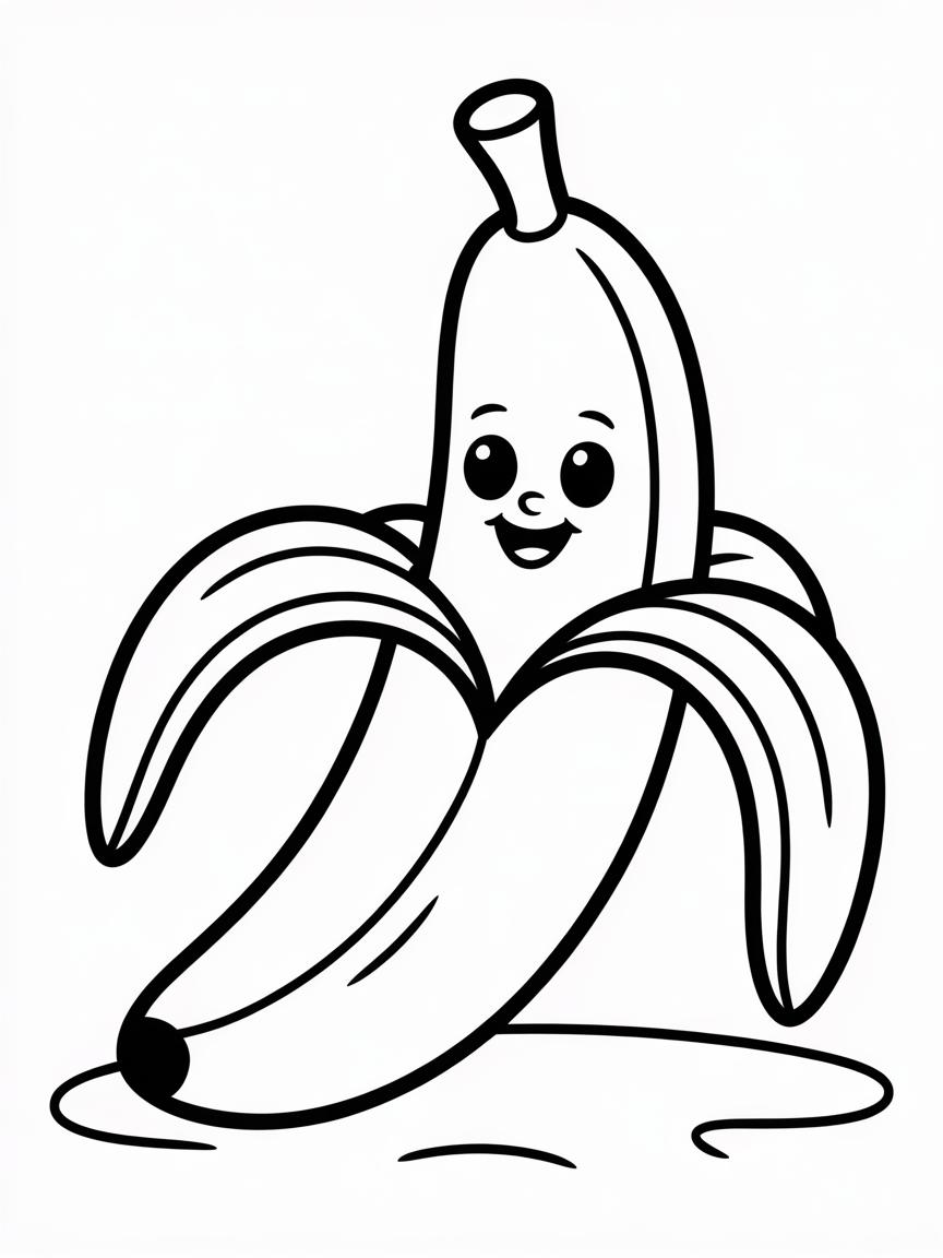 Banana - Free Coloring Page