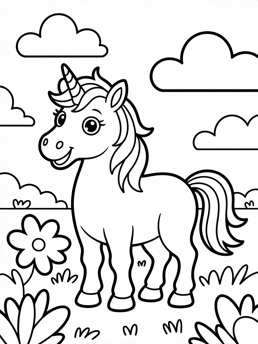 SOMETHING WITH A UNICORN - Free Coloring Page