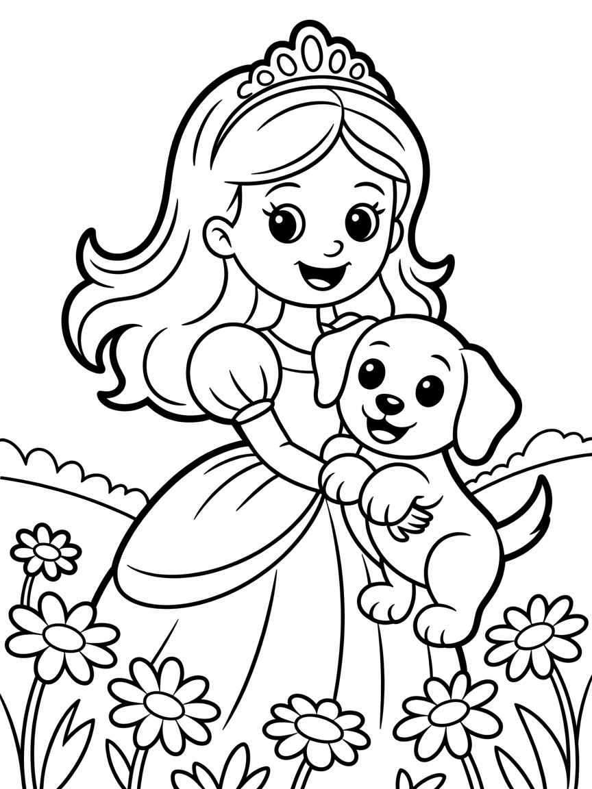 Princess - Free Coloring Page