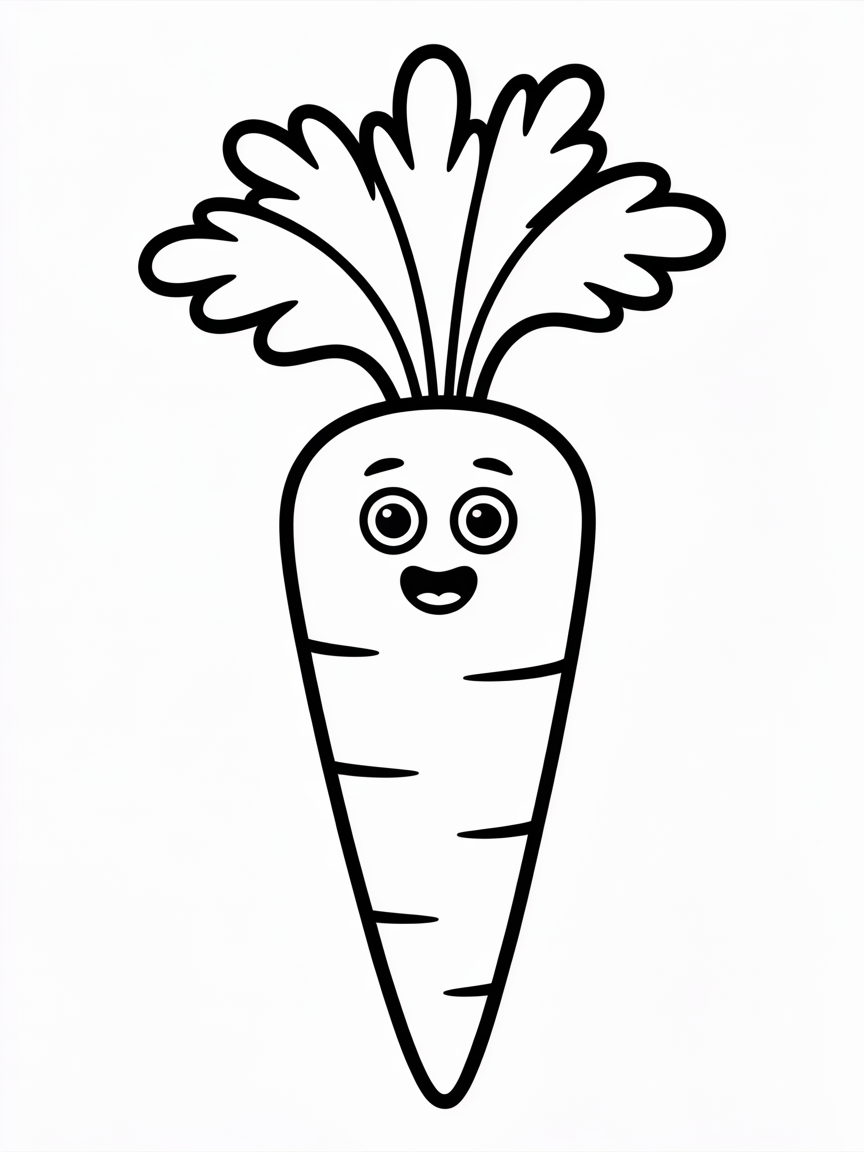 a carrot - Free Coloring Page