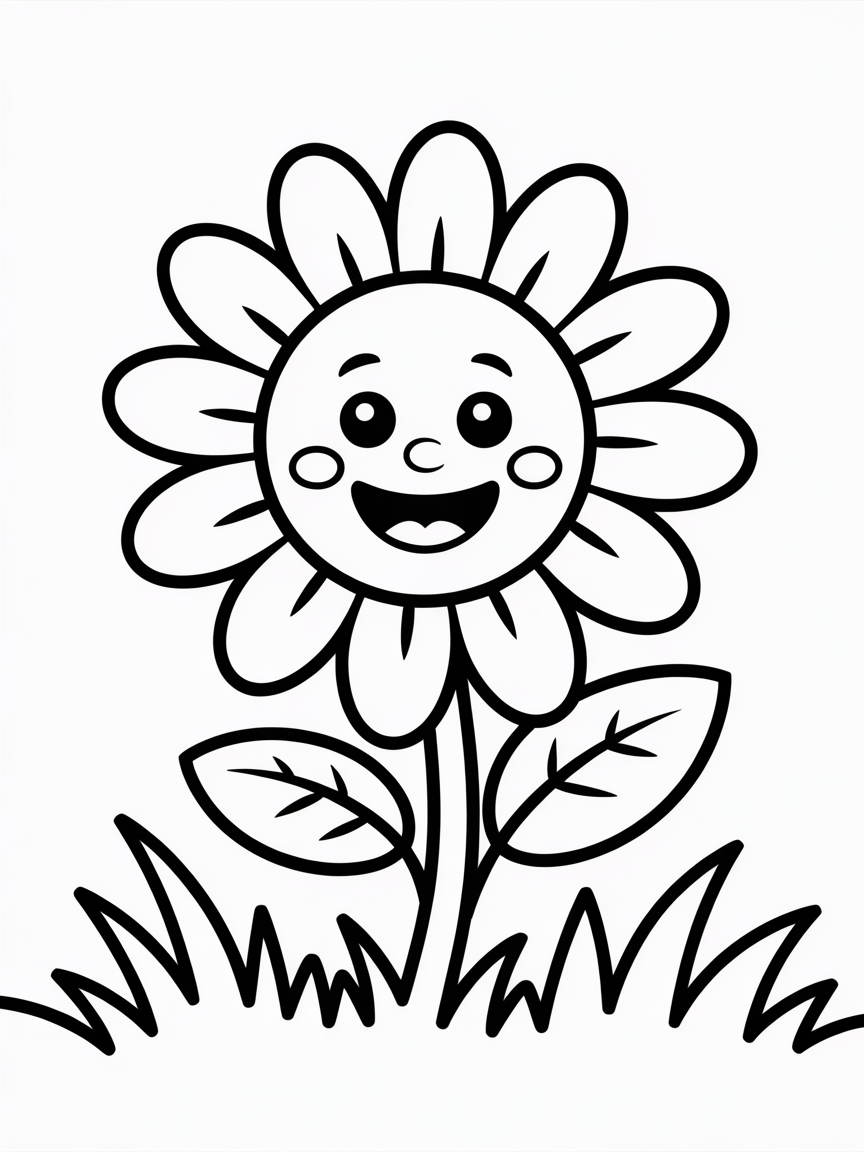 Flores - Free Coloring Page