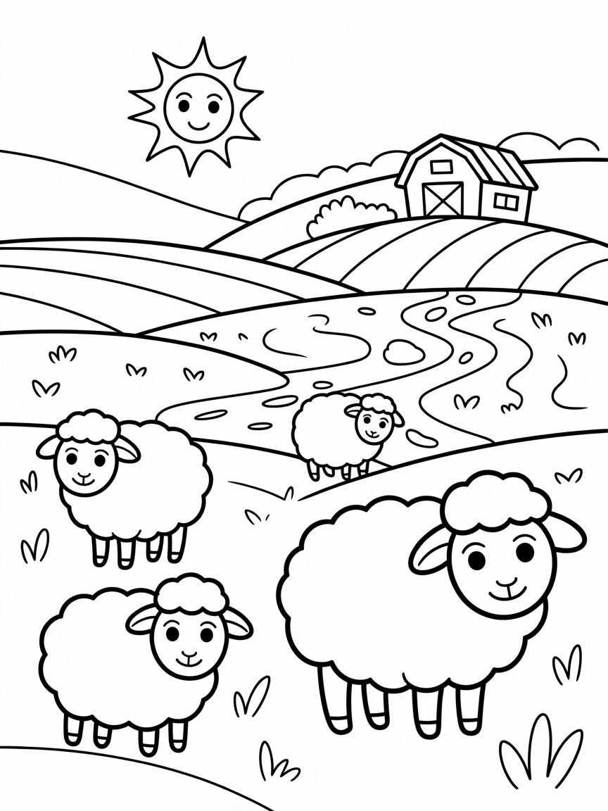 Landscape - Free Coloring Page